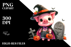 Vibrant Halloween Pig Costume | Sublimation | Clipart Product Image 2