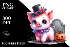 Vibrant Halloween Pig Costume | Sublimation | Clipart Product Image 3