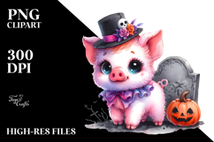 Vibrant Halloween Pig Costume | Sublimation | Clipart Product Image 2