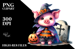 Cute Baby Pig Halloween Clipart Product Image 2