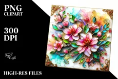Watercolor Luxury Flower Splash Clipart Product Image 1