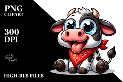 Joyful Cow with Bandana, Vector Art Product Image 2