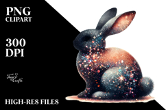 Glittery Bunny Silhouette PNG Product Image 2