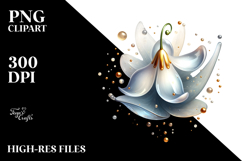 Glossy Snowdrop in Material, PNG Product Image 2