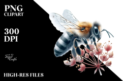 Baby Bee Digital Watercolor PNG Product Image 2