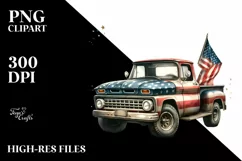 Vintage Dirty Pickup Truck Fireworks | Sublimation Clipart Product Image 1