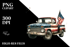 Vintage Dirty Pickup Truck Fireworks | Sublimation Clipart Product Image 2