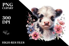 Colorful Baby Highland Cow Clipart Product Image 3