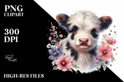 Colorful Baby Highland Cow Clipart Product Image 3
