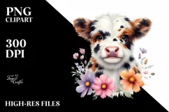 Colorful Baby Highland Cow Clipart Product Image 3