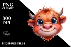 Proud Highland Cow, High-Quality PNG Product Image 2