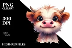 Proud Highland Cow, High-Quality PNG Product Image 3