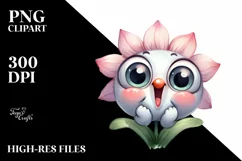 Expressive Baby Face Flower,Watercolor PNG Product Image 3