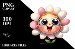 Expressive Baby Face Flower,Watercolor PNG Product Image 3
