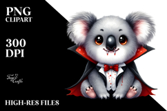 Funny Vampire Koala | Watercolor Clipart Product Image 2
