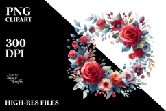 Colorful Abstract Wreath with Red Roses | Sticker Product Image 2