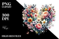Heart with Spring Flowers PNG Product Image 2