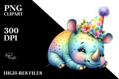 Colorful Baby Rhino | Sublimation | Clipart Product Image 3