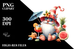 Whimsical Gnome Drinking Cocktail PNG Product Image 2
