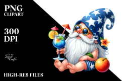 Whimsical Gnome Drinking Cocktail PNG Product Image 2