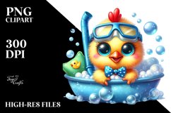 Vibrant Watercolor Goofy Cute Baby Chicken PNG Product Image 2