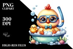 Vibrant Watercolor Goofy Cute Baby Chicken PNG Product Image 2