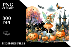 Vibrant Fairy Halloween Scene | Clipart Product Image 2