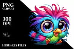 Colorful Crazy Baby Hummingbird Clipart Product Image 1
