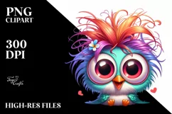Colorful Crazy Baby Hummingbird Clipart Product Image 1