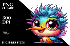 Colorful Baby Hummingbird PNG Product Image 2