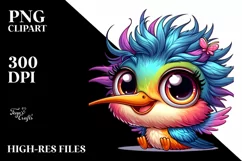 Colorful Baby Hummingbird PNG Product Image 3