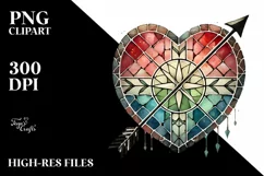 Simple Washed Watercolor Heart PNG Product Image 2