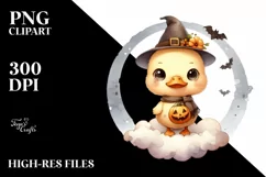 Cute Baby Duck on a Cloud PNG Product Image 3