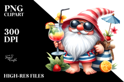 Whimsical Gnome Drinking Cocktail PNG Product Image 2