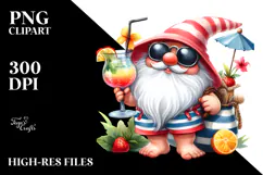 Whimsical Gnome Drinking Cocktail PNG Product Image 2