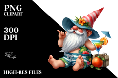 Whimsical Gnome Drinking Cocktail PNG Product Image 2
