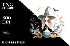 Simple Boho Witch with Magic Potion PNG Product Image 2