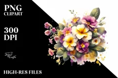Vibrant Bouquet with Gold Foil and Primrose Product Image 1