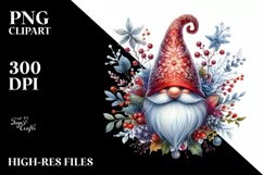Winter Gnome,Watercolor PNG Product Image 3