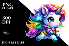 Cute Vibrant Baby Unicorn PNG Product Image 2