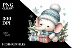 Retro Cute Baby Elephant PNG Product Image 2