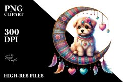 Colorful Puppy on Moon, Transparent PNG Product Image 2