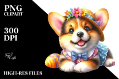 Expressive Baby Corgi, Vibrant PNG Product Image 2