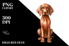 Vibrant Vizsla with Christmas Decorations, PNG Product Image 2