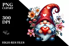 Detailed Valentines Gnome Hat PNG Product Image 2