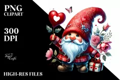 Detailed Valentines Gnome Hat PNG Product Image 2