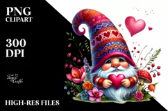 Detailed Valentines Gnome Hat PNG Product Image 2
