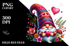 Detailed Valentines Gnome PNG Product Image 2