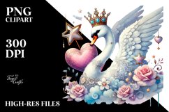 Colorful Adorned Swan Holding Heart Product Image 2