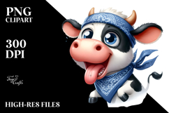 tongue-out Cow with Party Hat, High-Res PNG Product Image 2